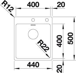 Кухонная мойка Blanco Andano 400-IF/A  нержавеющая сталь зеркальная полировка 525244