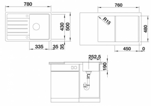 �������� ����� Blanco Legra 45 S ������ ����� 527268