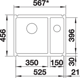   Blanco Subline 350/150-U Ceramic  523741